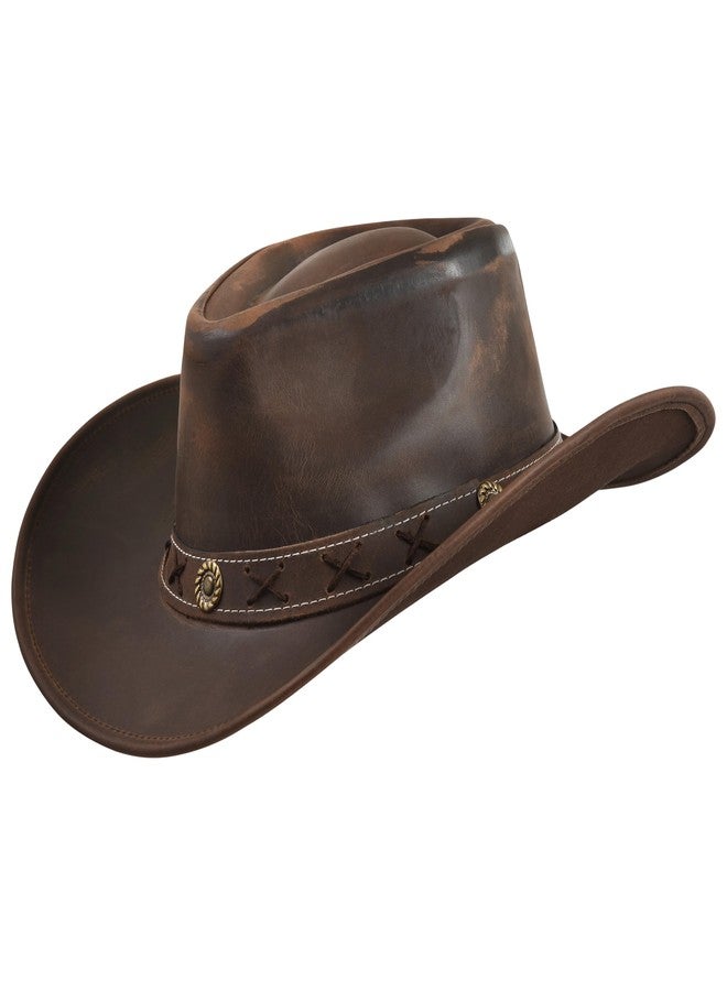 Strength Zones Leather Cowboy hat for Men & Women Durable Handcrafted Lightweight Shapeable Western Hats for Men Block Brown (US, Alpha, Medium, Block Brown) - Image 1